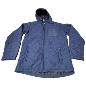 Burton Durable Goods Quilted Hooded Jacket Navy Blue Size S